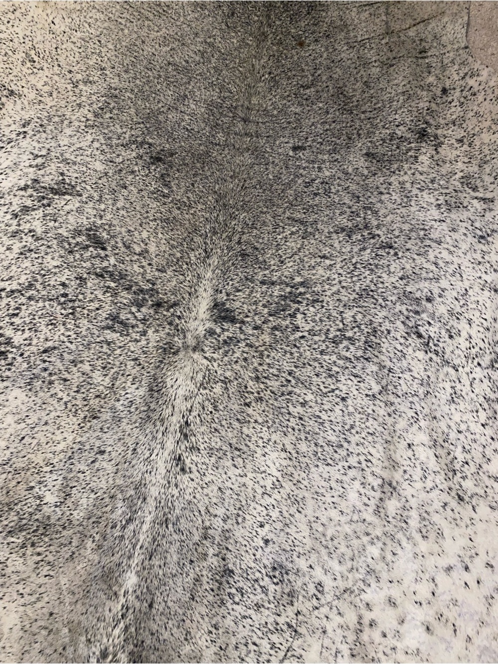 RARE Cowhide Rug Black, and white speckled